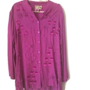 Original Antthony Button Down Purple Blouse sz 1X